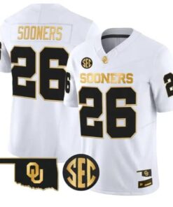 Sooners_26_Oklahoma_Sooners_Jersey_2026_Vapor_Limited_All_Stitched_White_Gold - Malcom Terry Sooners #26 Oklahoma Sooners Jersey 2026 Vapor Limited All Stitched by My Store NCAA Football Jerseys
