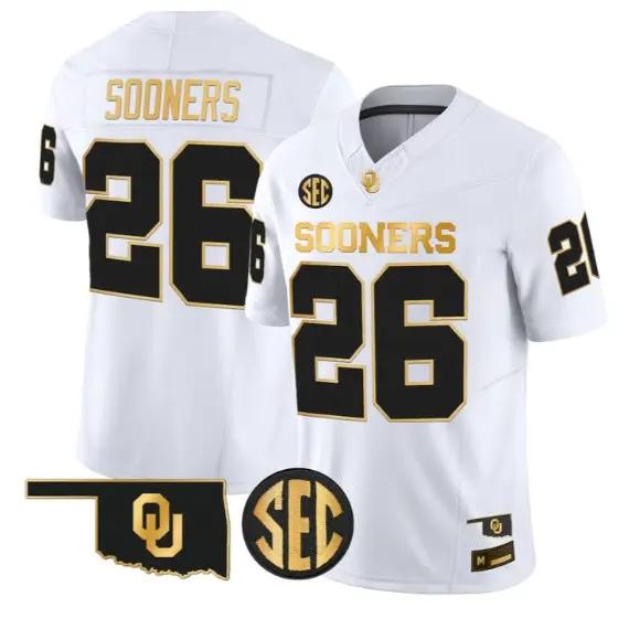 Sooners_26_Oklahoma_Sooners_Jersey_2026_Vapor_Limited_All_Stitched_White_Gold - Malcom Terry Sooners #26 Oklahoma Sooners Jersey 2026 Vapor Limited All Stitched by My Store NCAA Football Jerseys