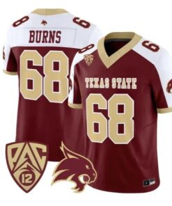 Sully_Burns_Jersey_68_Texas_State_Bobcats_2026_Vapor_All_Stitched_Maroon_Alter - Malcom Terry Sully Burns Jersey #68 Texas State Bobcats 2026 Vapor All Stitched by My Store NCAA Football Jerseys