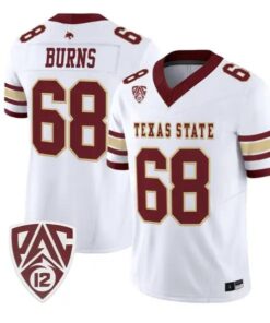 Sully_Burns_Jersey_68_Texas_State_Bobcats_2026_Vapor_All_Stitched_White - Malcom Terry Sully Burns Jersey #68 Texas State Bobcats 2026 Vapor All Stitched by My Store NCAA Football Jerseys