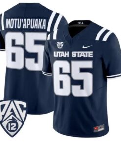 Tavo Motu'apuaka Jersey #65 Utah State Aggies 2026 Limited Stitched by My Store NCAA Football Jerseys