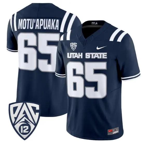Tavo Motu'apuaka Jersey #65 Utah State Aggies 2026 Limited Stitched 2 Tavo Motu'apuaka Jersey #65 Utah State Aggies 2026 Limited Stitched by My Store NCAA Football Jerseys