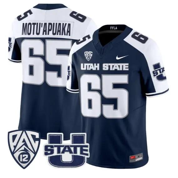 Tavo Motu'apuaka Jersey #65 Utah State Aggies 2026 Limited Stitched 1 Tavo Motu'apuaka Jersey #65 Utah State Aggies 2026 Limited Stitched by My Store NCAA Football Jerseys