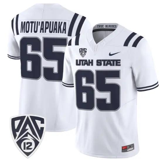 Tavo Motu'apuaka Jersey #65 Utah State Aggies 2026 Limited Stitched 3 Tavo Motu'apuaka Jersey #65 Utah State Aggies 2026 Limited Stitched by My Store NCAA Football Jerseys
