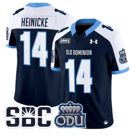 Taylor Heinicke Jersey #14 Old Dominion Monarchs 2026 Vapor Stitched by My Store NCAA Football Jerseys