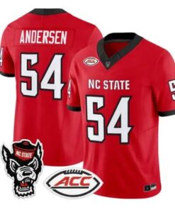 Teague Andersen Jersey #54 NC State Wolfpack 2026 Limited Stitched by My Store NCAA Football Jerseys