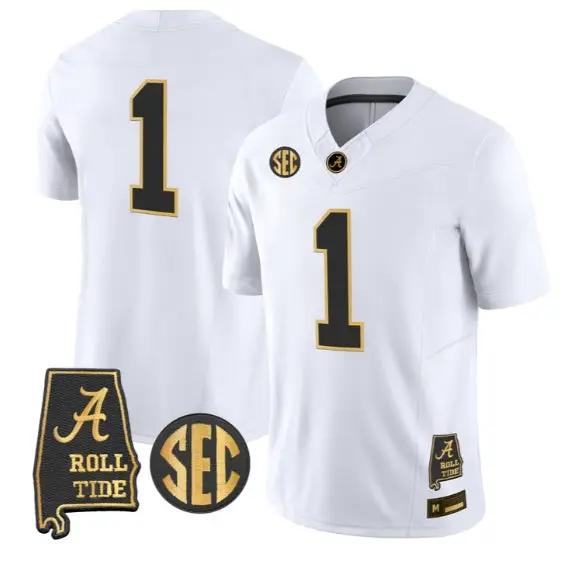 Team Jersey #1 Alabama Crimson Tide Jersey 2026 Alabama Map Stitched 4 Team Jersey #1 Alabama Crimson Tide Jersey 2026 Alabama Map Stitched by My Store NCAA Football Jerseys