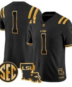 Team Jersey #1 LSU Tigers 2026 Louisiana Patch Gold Vapor Stitched 6 Team Jersey #1 LSU Tigers 2026 Louisiana Patch Gold Vapor Stitched by My Store NCAA Football Jerseys