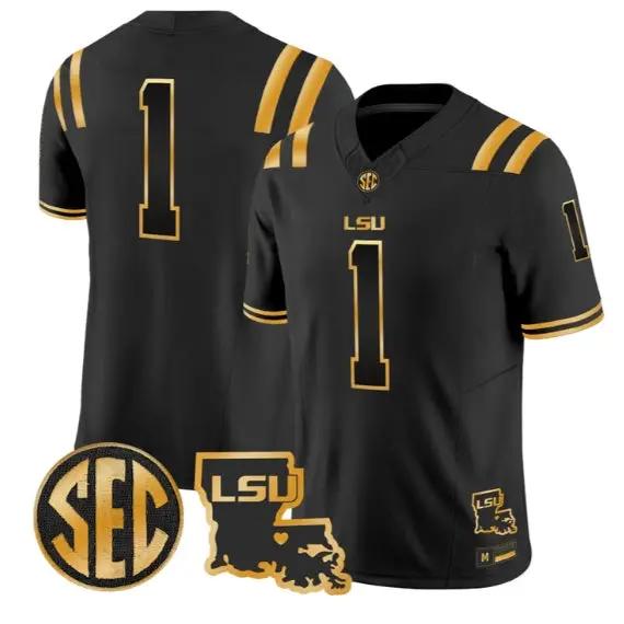 Team Jersey #1 LSU Tigers 2026 Louisiana Patch Gold Vapor Stitched 2 Team Jersey #1 LSU Tigers 2026 Louisiana Patch Gold Vapor Stitched by My Store NCAA Football Jerseys