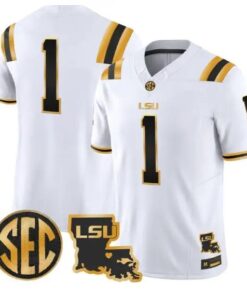 Team Jersey #1 LSU Tigers 2026 Louisiana Patch Gold Vapor Stitched 8 Team Jersey #1 LSU Tigers 2026 Louisiana Patch Gold Vapor Stitched by My Store NCAA Football Jerseys
