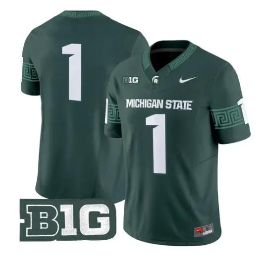 Team Jersey #1 Michigan State Spartans 2026 Vapor Limited Stitched 4 Team Jersey #1 Michigan State Spartans 2026 Vapor Limited Stitched by My Store NCAA Football Jerseys