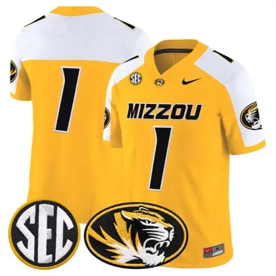 Team Jersey #1 Missouri Tigers Jersey 2026 Vapor Limited All Stitched 3 Team Jersey #1 Missouri Tigers Jersey 2026 Vapor Limited All Stitched by My Store NCAA Football Jerseys