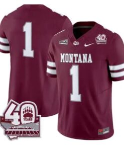 Team Jersey #1 Montana Grizzlies 2026-40th Anniv Patch Stitched 9 Team Jersey #1 Montana Grizzlies 2026-40th Anniv Patch Stitched by My Store NCAA Football Jerseys