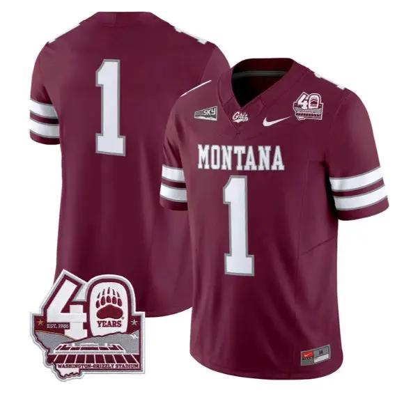 Team Jersey #1 Montana Grizzlies 2026-40th Anniv Patch Stitched 4 Team Jersey #1 Montana Grizzlies 2026-40th Anniv Patch Stitched by My Store NCAA Football Jerseys