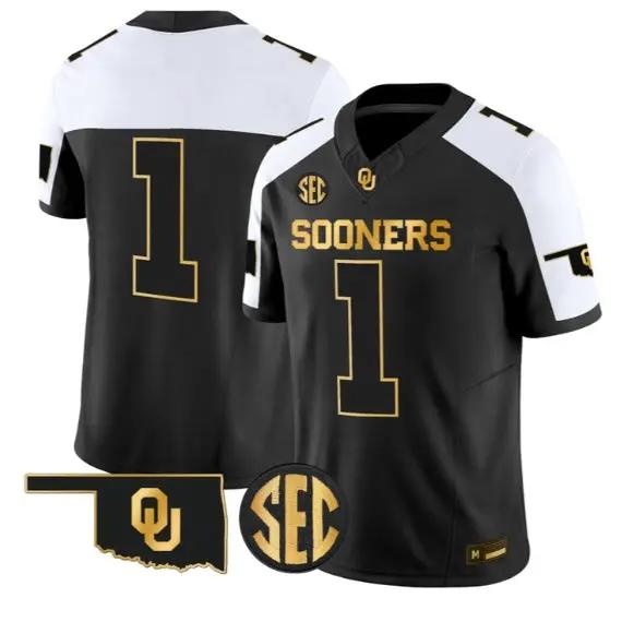 Team Jersey #1 Oklahoma Sooners Jersey 2026 Vapor Limited Stitched by My Store NCAA Football Jerseys