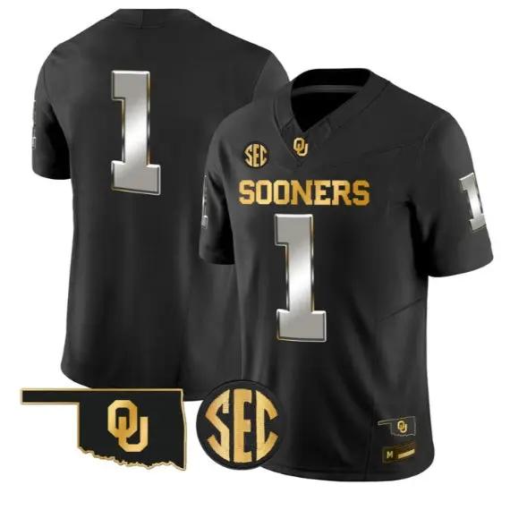 Team Jersey #1 Oklahoma Sooners Jersey 2026 Vapor Limited Stitched by My Store NCAA Football Jerseys