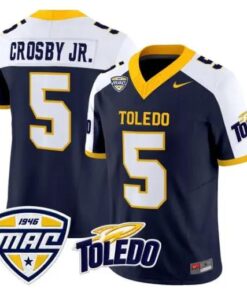 Terrell_Crosby_Jr._Jersey_5_Toledo_Rockets_2026_Vapor_Limited_Stitched_Navy_Alter - Malcom Terry Terrell Crosby Jr. Jersey #5 Toledo Rockets 2026 Vapor Limited Stitched by My Store NCAA Football Jerseys