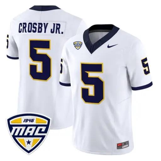 Terrell_Crosby_Jr._Jersey_5_Toledo_Rockets_2026_Vapor_Limited_Stitched_White - Malcom Terry Terrell Crosby Jr. Jersey #5 Toledo Rockets 2026 Vapor Limited Stitched by My Store NCAA Football Jerseys