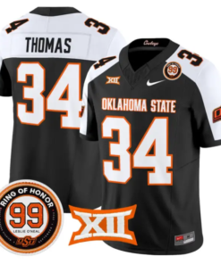 Thurman Thomas Jersey #34 Oklahoma State 2026 Leslie O'neal Stitched by My Store NCAA Football Jerseys