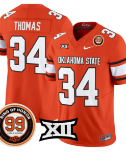 Thurman Thomas Jersey #34 Oklahoma State 2026 Leslie O'neal Stitched 9 Thurman Thomas Jersey #34 Oklahoma State 2026 Leslie O'neal Stitched by My Store NCAA Football Jerseys