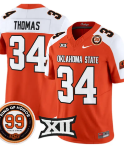 Thurman Thomas Jersey #34 Oklahoma State 2026 Leslie O'neal Stitched 8 Thurman Thomas Jersey #34 Oklahoma State 2026 Leslie O'neal Stitched by My Store NCAA Football Jerseys