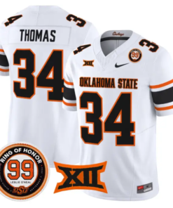 Thurman Thomas Jersey #34 Oklahoma State 2026 Leslie O'neal Stitched 10 Thurman Thomas Jersey #34 Oklahoma State 2026 Leslie O'neal Stitched by My Store NCAA Football Jerseys