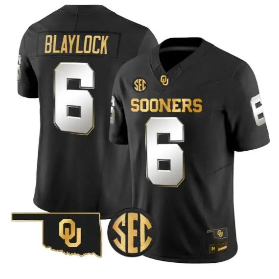 Tory Blaylock #6 Oklahoma Sooners Jersey 2026 Limited All Stitched by My Store NCAA Football Jerseys