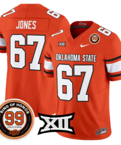 Trevin Jones Jersey #67 Oklahoma State 2026 Leslie O'neal Stitched 9 Trevin Jones Jersey #67 Oklahoma State 2026 Leslie O'neal Stitched by My Store NCAA Football Jerseys
