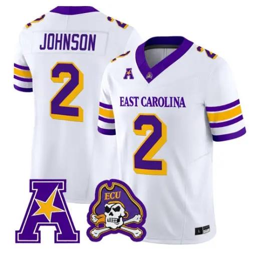 TylerJohnsonJersey_2EastCarolinaPirates2026VaporLimitedAllStitched - Malcom Terry Tyler Johnson Jersey #2 East Carolina Pirates 2026 Vapor Limited All Stitched by My Store NCAA Football Jerseys