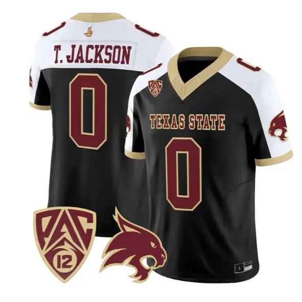 Tymere_Jackson_Jersey_0_Texas_State_Bobcats_2026_Vapor_All_Stitched_Black_Alter - Malcom Terry Tymere Jackson Jersey #0 Texas State Bobcats 2026 Vapor All Stitched by My Store NCAA Football Jerseys
