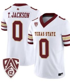 Tymere_Jackson_Jersey_0_Texas_State_Bobcats_2026_Vapor_All_Stitched_White - Malcom Terry Tymere Jackson Jersey #0 Texas State Bobcats 2026 Vapor All Stitched by My Store NCAA Football Jerseys