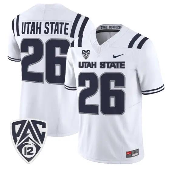 Utah State Jersey #26 Utah State Aggies 2026 Vapor Limited Stitched 3 Utah State Jersey #26 Utah State Aggies 2026 Vapor Limited Stitched by My Store NCAA Football Jerseys