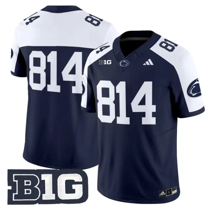 WHITEOUT Jersey #814 Penn State 2026 No Name on Back Limited Stitched 1 WHITEOUT Jersey #814 Penn State 2026 No Name on Back Limited Stitched by My Store NCAA Football Jerseys