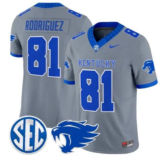 Willie Rodriguez #81 Kentucky Wildcats Jersey 2026 Limited Stitched 3 Willie Rodriguez #81 Kentucky Wildcats Jersey 2026 Limited Stitched by My Store NCAA Football Jerseys