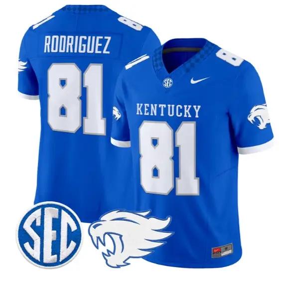Willie Rodriguez #81 Kentucky Wildcats Jersey 2026 Limited Stitched 5 Willie Rodriguez #81 Kentucky Wildcats Jersey 2026 Limited Stitched by My Store NCAA Football Jerseys