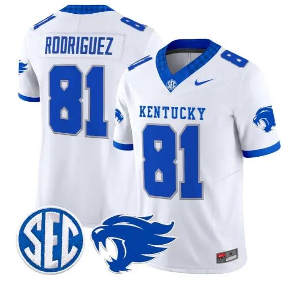 Willie Rodriguez #81 Kentucky Wildcats Jersey 2026 Limited Stitched 6 Willie Rodriguez #81 Kentucky Wildcats Jersey 2026 Limited Stitched by My Store NCAA Football Jerseys