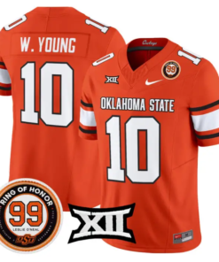 Wyatt Young Jersey #10 Oklahoma State 2026 Leslie O'neal Stitched by My Store NCAA Football Jerseys