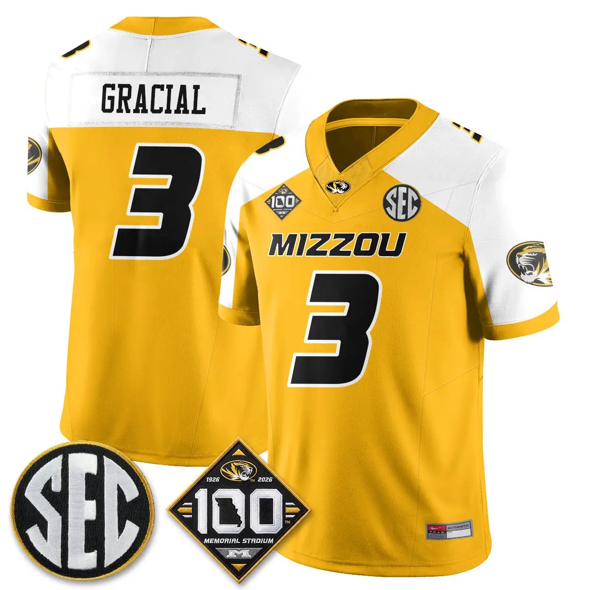Missouri Tigers 100th Anniversary of Memorial Stadium Edition - Stitched 34 MIZZ 100th Anniversary of Memorial Stadium Edition - Stitched (2) by Missouri Tigers