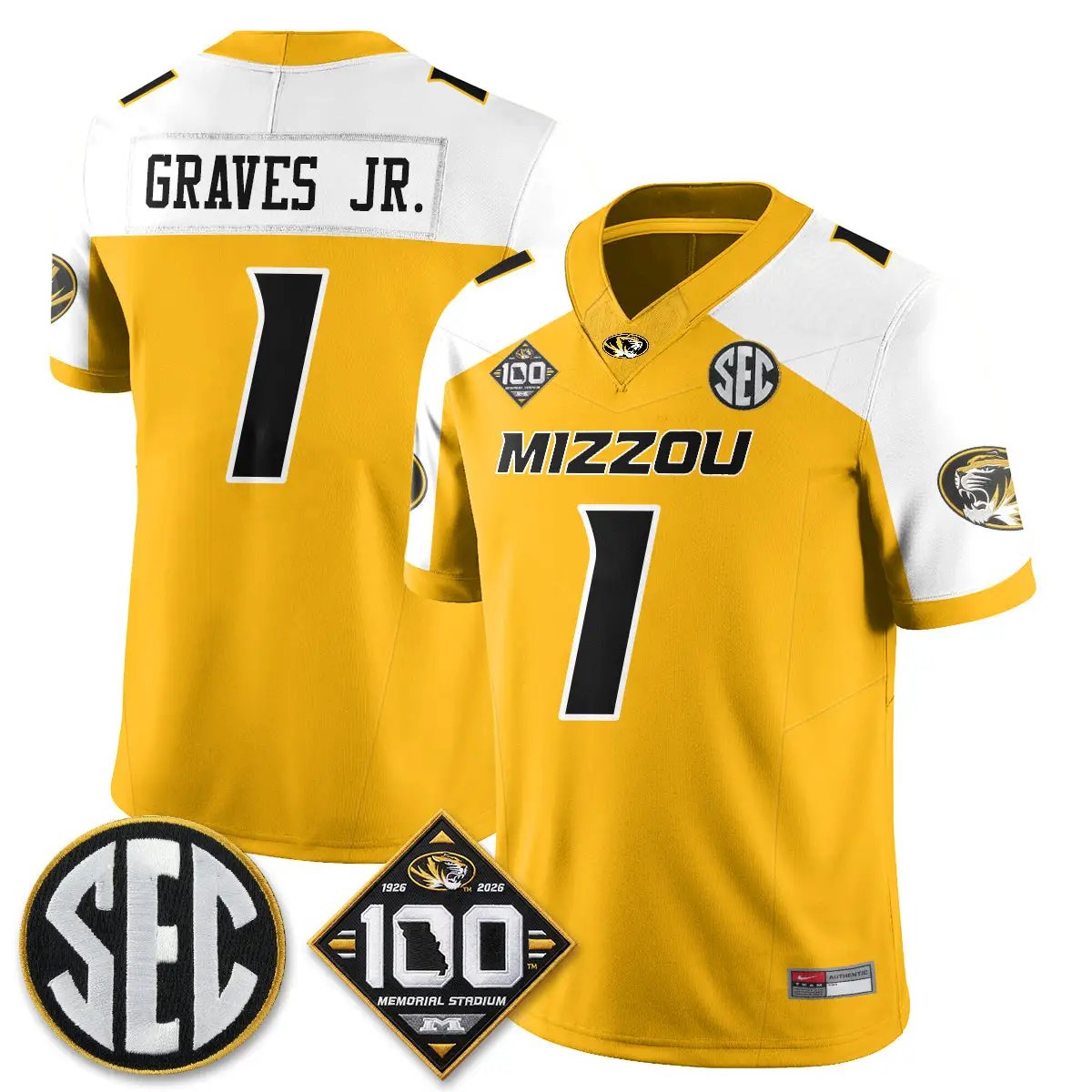 Missouri Tigers 100th Anniversary of Memorial Stadium Edition - Stitched 35 MIZZ 100th Anniversary of Memorial Stadium Edition - Stitched (2) by Missouri Tigers