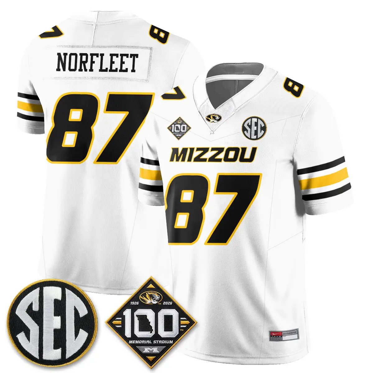 Missouri Tigers 100th Anniversary of Memorial Stadium Edition - Stitched 42 MIZZ 100th Anniversary of Memorial Stadium Edition - Stitched (2) by Missouri Tigers