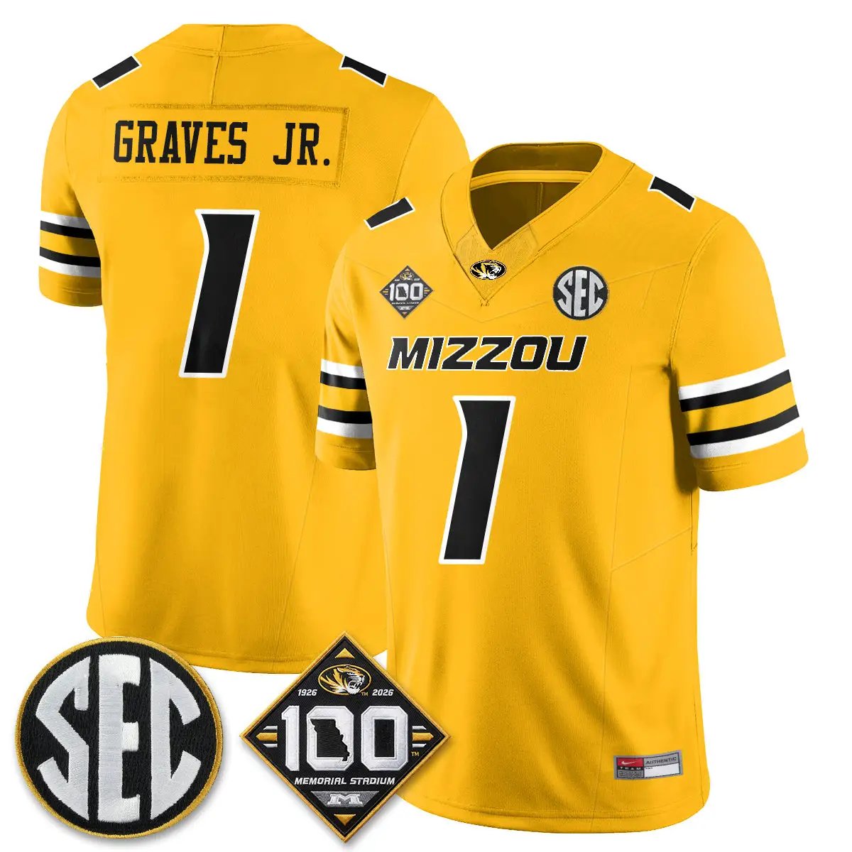 Missouri Tigers 100th Anniversary of Memorial Stadium Edition - Stitched 23 MIZZ 100th Anniversary of Memorial Stadium Edition - Stitched (2) by Missouri Tigers