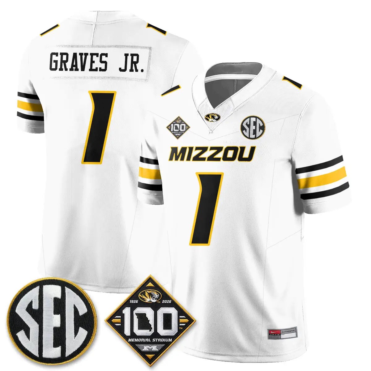 Missouri Tigers 100th Anniversary of Memorial Stadium Edition - Stitched 47 MIZZ 100th Anniversary of Memorial Stadium Edition - Stitched (2) by Missouri Tigers