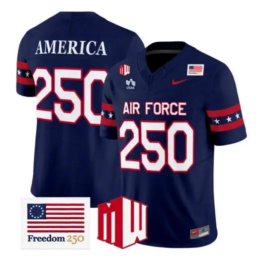 America Jersey #250 Air Force Falcons 2026 Freedom 250 Vapor Stitched 1 America Jersey #250 Air Force Falcons 2026 Freedom 250 Vapor Stitched by My Store NCAA Football Jerseys