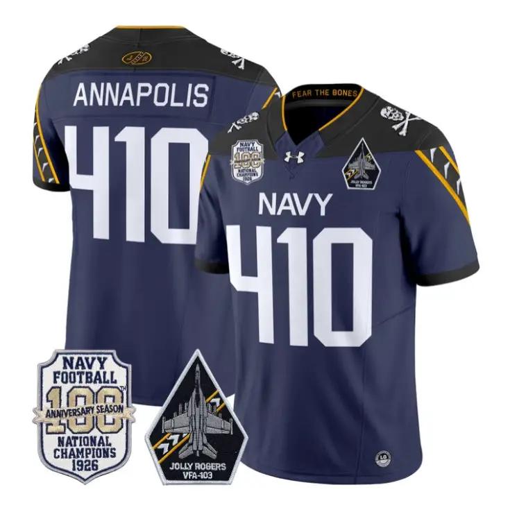 Annapolis Jersey #410 Navy Midshipmen 100th Anniversary Patch Stitched 4 Annapolis Jersey #410 Navy Midshipmen 100th Anniversary Patch Stitched by My Store NCAA Football Jerseys