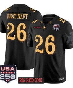 Beat Navy Jersey #26 Army Black Knights 2026 Big Red One USA250 Patch Stitched by My Store NCAA Football Jerseys