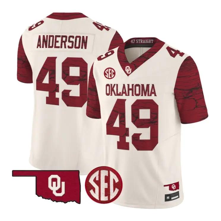 Ben Anderson Jesey #49 Oklahoma Sooners 2026 Rough Rider Vapor Stitched 1 Ben Anderson Jesey #49 Oklahoma Sooners 2026 Rough Rider Vapor Stitched by My Store NCAA Football Jerseys