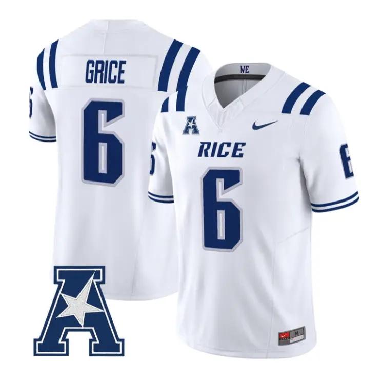 Ben Grice Jersey #6 Rice Owls 2026 Vapor Limited All Stitched by My Store NCAA Football Jerseys