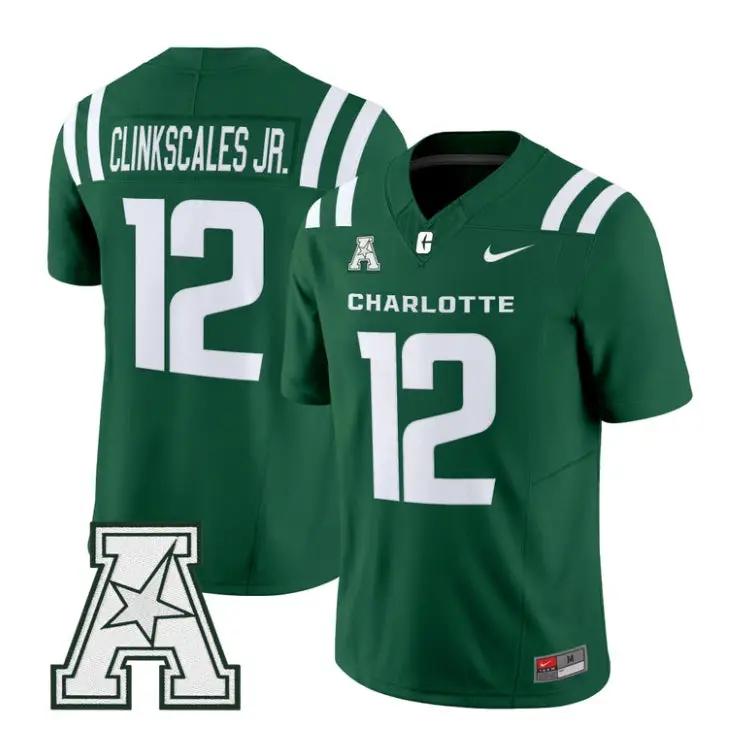 CJ Clinkscales Jr Jersey #12 Charlotte 49ers 2026 Vapor All Stitched 2 CJ Clinkscales Jr Jersey #12 Charlotte 49ers 2026 Vapor All Stitched by My Store NCAA Football Jerseys