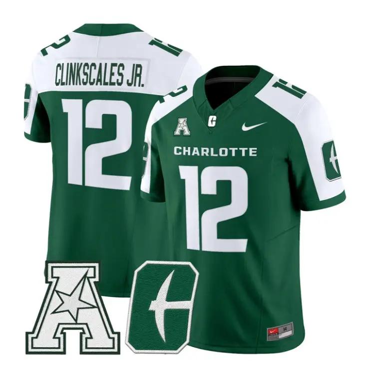 CJ Clinkscales Jr Jersey #12 Charlotte 49ers 2026 Vapor All Stitched 1 CJ Clinkscales Jr Jersey #12 Charlotte 49ers 2026 Vapor All Stitched by My Store NCAA Football Jerseys