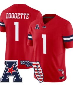 CJ Doggette Jersey #1 Florida Atlantic Owls 2026 Florida Patch Stitched by My Store NCAA Football Jerseys
